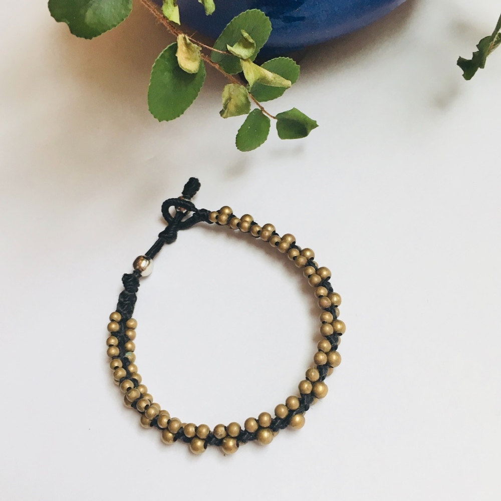 Brass beaded bracelet | handmade